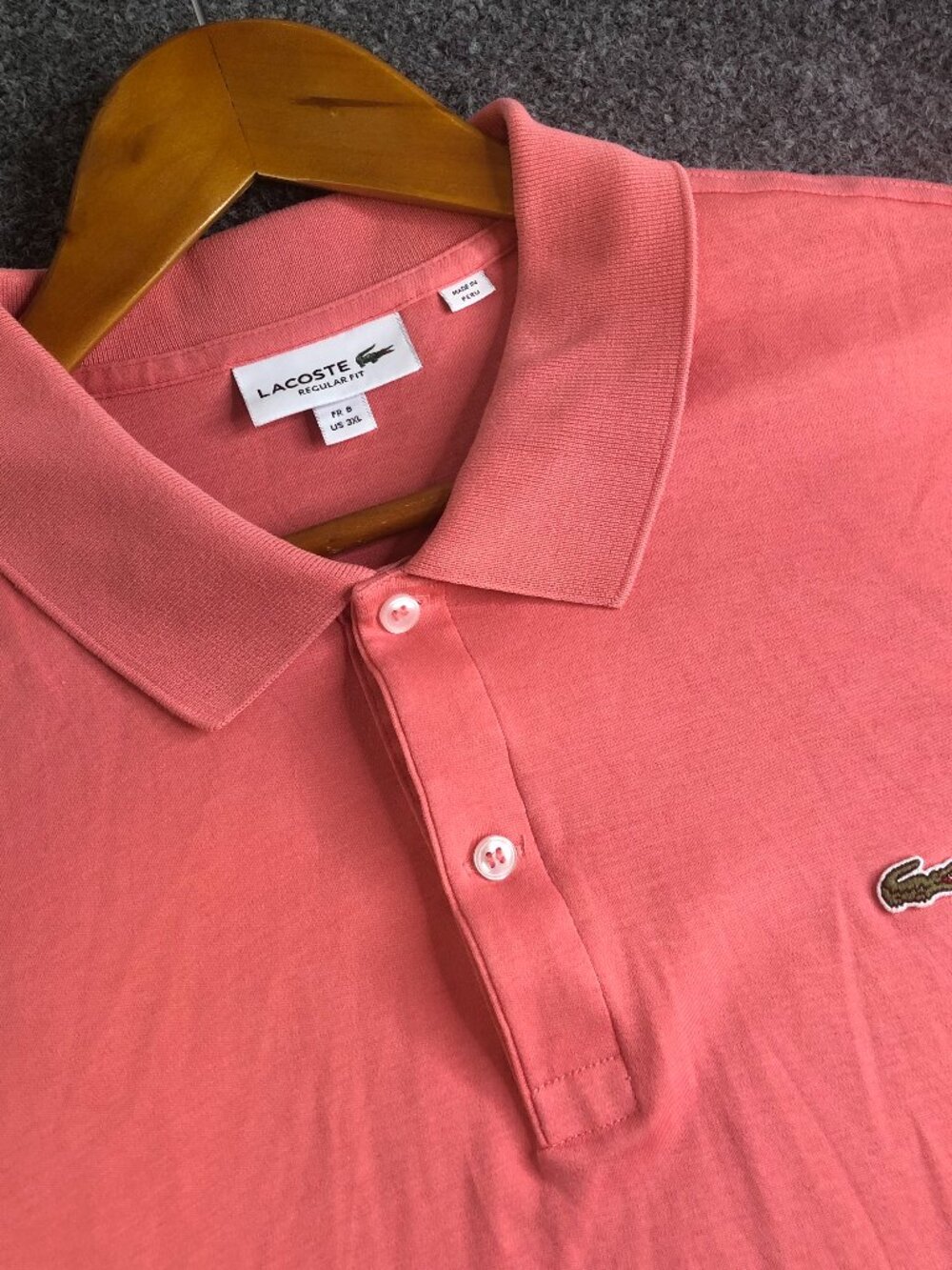 Lacoste Polo Shirt Mens 3XL FR 8 Pink Classic Fit Croc Logo Short Sleeve Casual